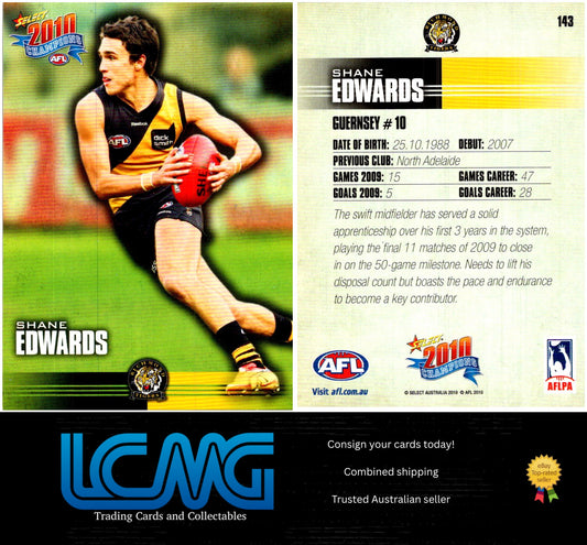 Card #  143 Shane Edwards  2010 AFL Champions