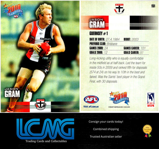 Card # 151 Jason Gram  2010 AFL Champions