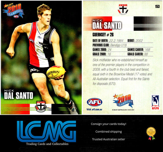 Card # 153 Nick Dal Santo  2010 AFL Champions