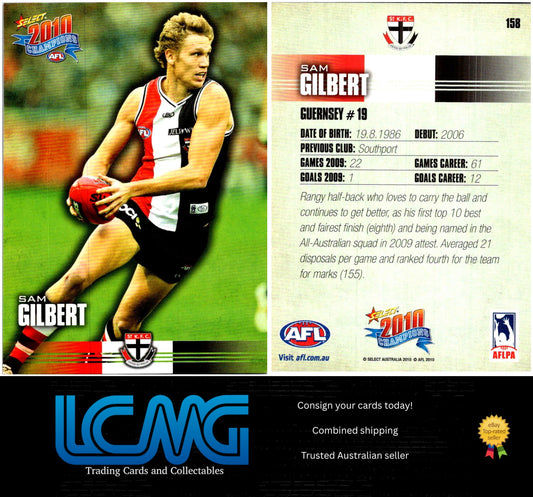 Card # 158 Sam Gilbert  2010 AFL Champions