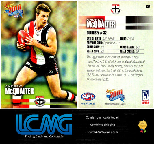 Card # 159 Andrew McQualter  2010 AFL Champions