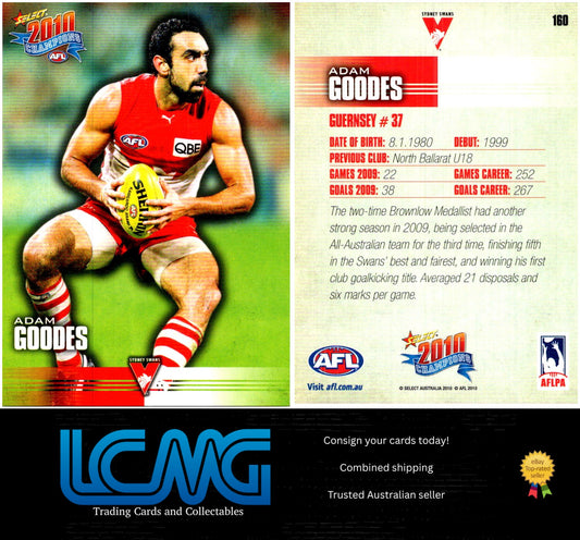 Card # 160 Adam Goodes  2010 AFL Champions