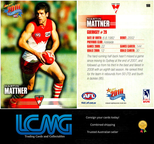 Card # 166 Martin Mattner  2010 AFL Champions