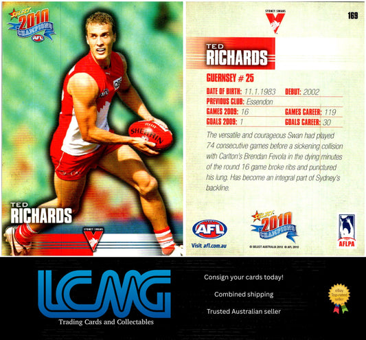Card # 169 Ted Richards  2010 AFL Champions