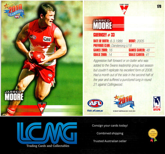 Card # 170 Jarred Moore  2010 AFL Champions