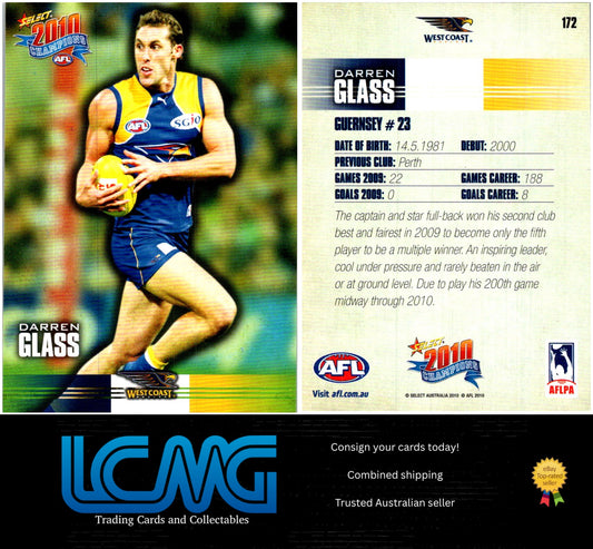 Card # 172 Darren Glass  2010 AFL Champions