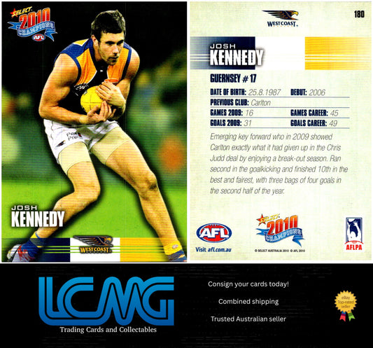 Card # 180 Josh Kennedy  2010 AFL Champions