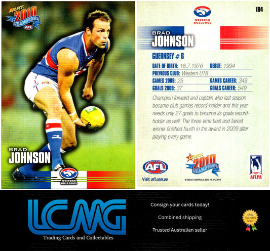 Card # 184 Brad Johnson  2010 AFL Champions