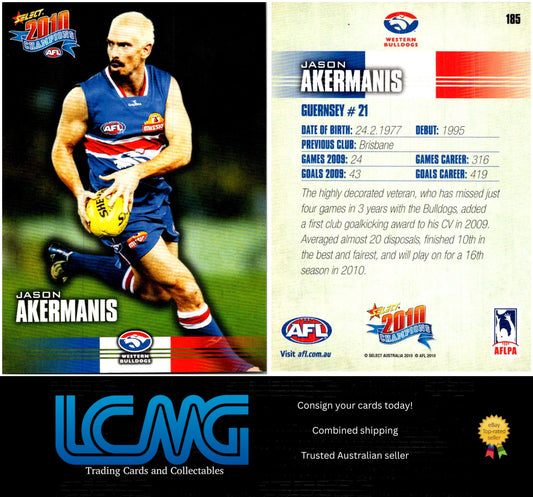 Card # 185 Jason Akermanis  2010 AFL Champions