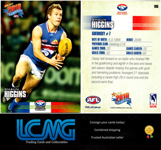 Card # 186 Shaun Higgins  2010 AFL Champions