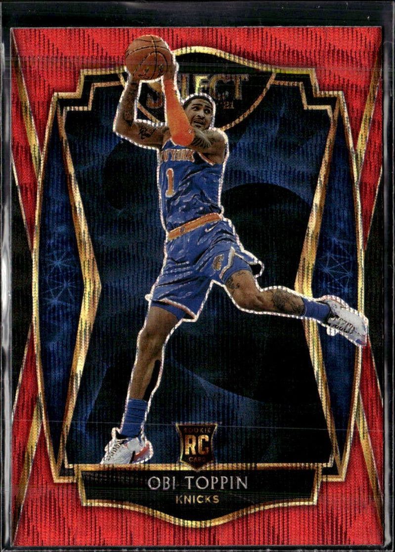 2020-21 Panini Select #187 Obi Toppin Red Wave Prizms