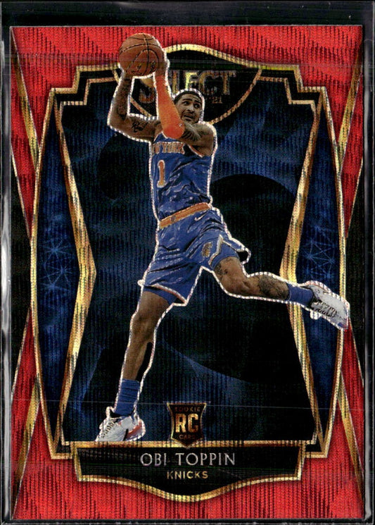 2020-21 Panini Select #187 Obi Toppin Red Wave Prizms
