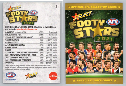 Card #  FS 1 HEADER CARD AFL 2021 Footy Stars Header Card