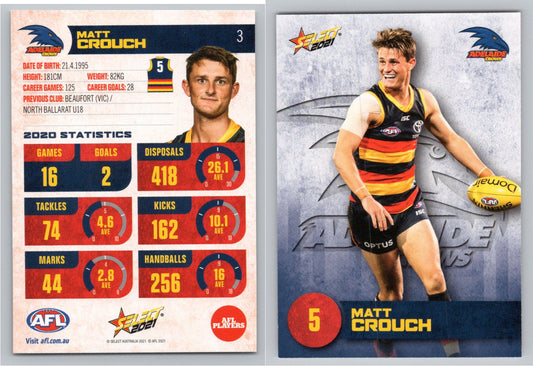 Card #  FS 3 M.CROUCH AFL 2021 Footy Stars ADELAIDE CROWS