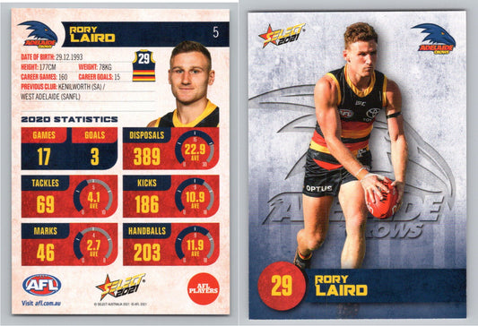Card #  FS 5 R.LAIRD AFL 2021 Footy Stars ADELAIDE CROWS