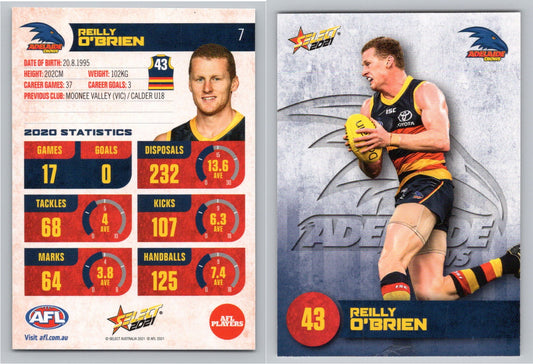Card #  FS 7 R. O’BRIEN AFL 2021 Footy Stars ADELAIDE CROWS