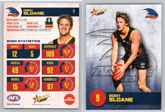 Card #  FS 9 R. SLOANE AFL 2021 Footy Stars ADELAIDE CROWS