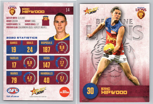 Card #  FS 14 E. HIPWOOD AFL 2021 Footy Stars BRISBANE LIONS