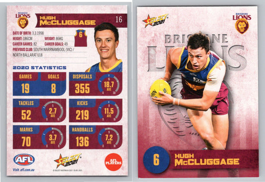 Card #  FS 16 H. McCLUGGAGE AFL 2021 Footy Stars BRISBANE LIONS