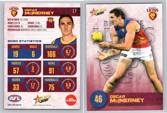 Card #  FS 17 O. McINERNEY AFL 2021 Footy Stars BRISBANE LIONS
