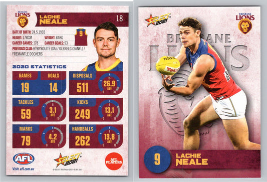 Card #  FS 18 L. NEALE AFL 2021 Footy Stars BRISBANE LIONS