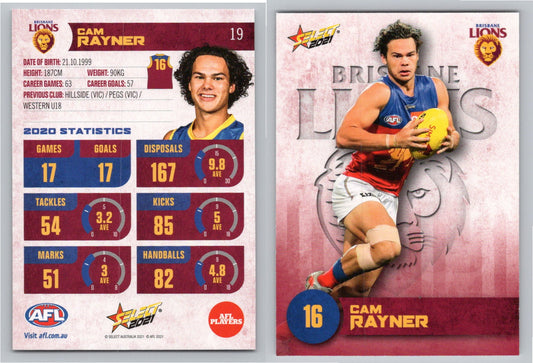 Card #  FS 19 C. RAYNER AFL 2021 Footy Stars BRISBANE LIONS