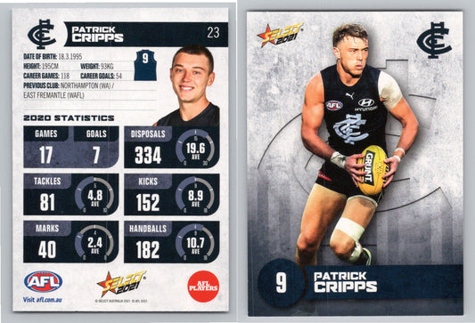 Card #  FS 23 P. CRIPPS AFL 2021 Footy Stars CARLTON