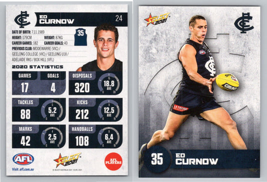 Card #  FS 24 E. CURNOW AFL 2021 Footy Stars CARLTON