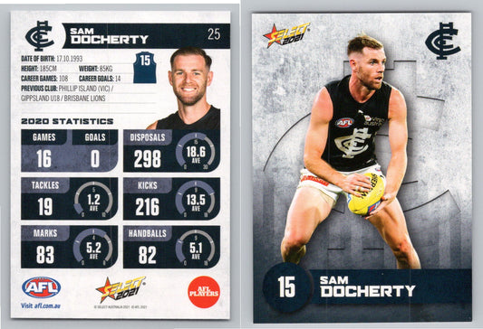 Card #  FS 25 S. DOCHERTY AFL 2021 Footy Stars CARLTON
