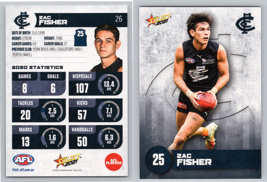 Card #  FS 26 Z. FISHER AFL 2021 Footy Stars CARLTON