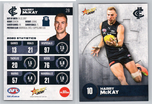 Card #  FS 28 H. McKAY AFL 2021 Footy Stars CARLTON