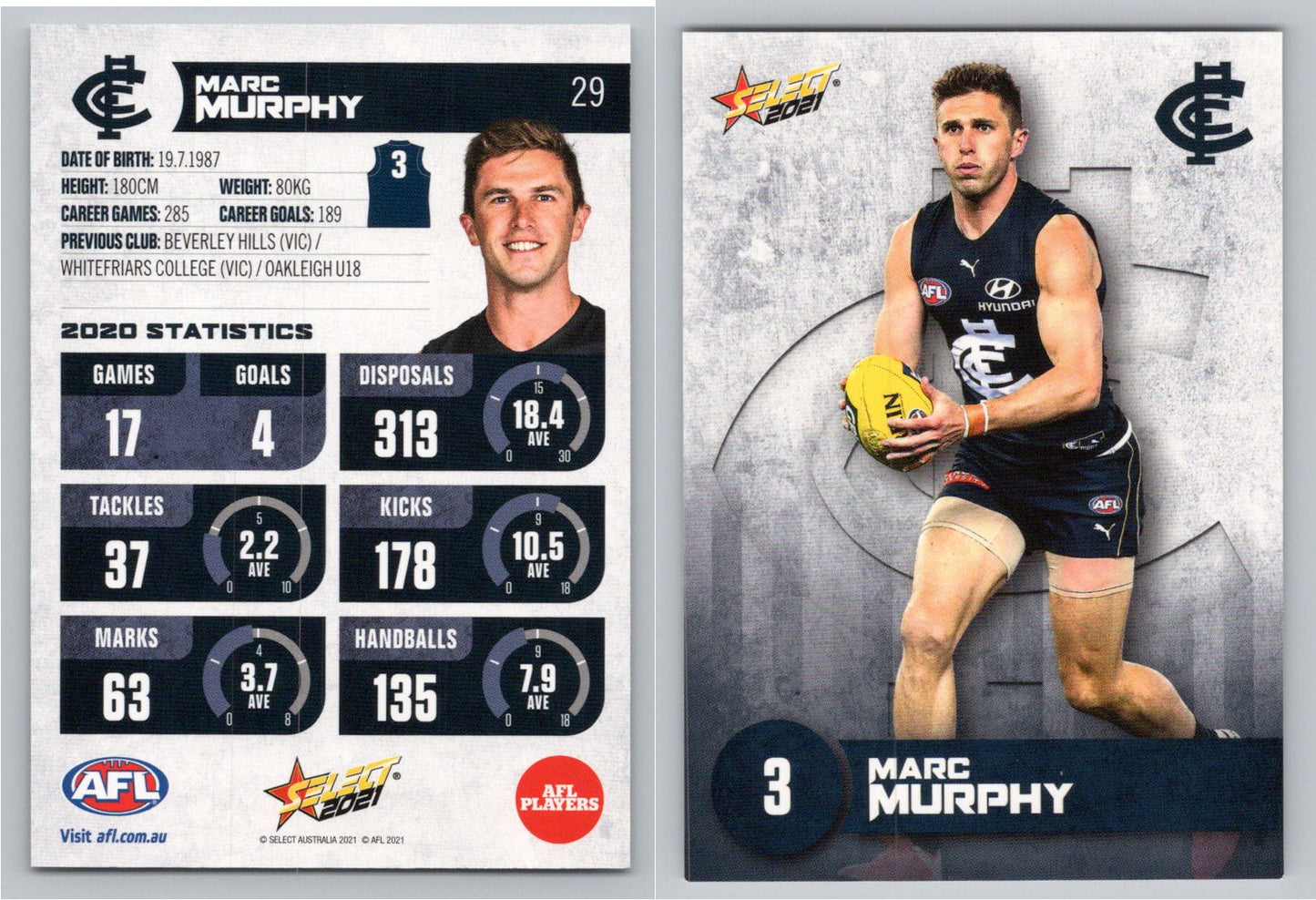 Card #  FS 29 M.MURPHY AFL 2021 Footy Stars CARLTON
