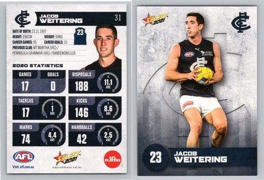 Card #  FS 31 J. WEITERING AFL 2021 Footy Stars CARLTON
