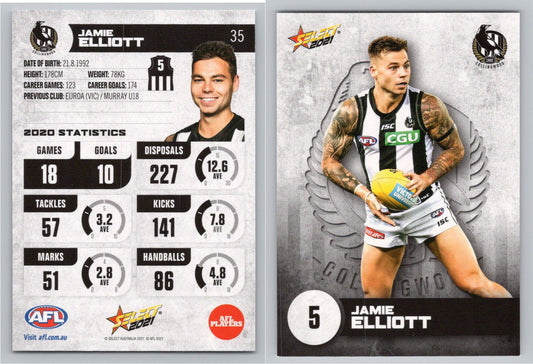 Card #  FS 35 J. ELLIOTT AFL 2021 Footy Stars COLLINGWOOD