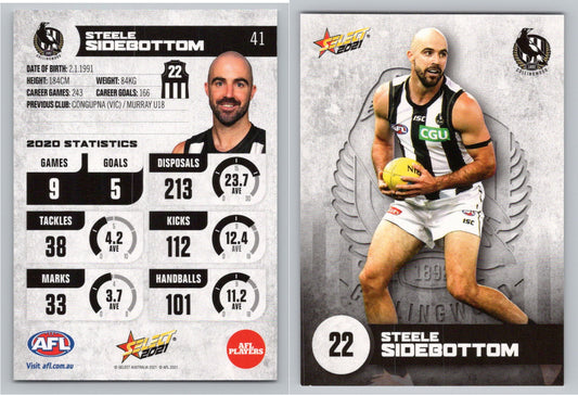 Card #  FS 41 S. SIDEBOTTOM AFL 2021 Footy Stars COLLINGWOOD