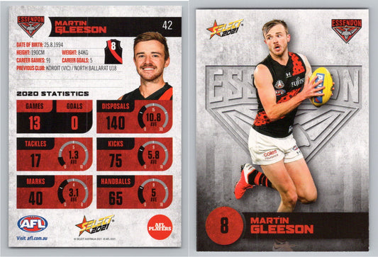Card #  FS 42 M.GLEESON AFL 2021 Footy Stars ESSENDON