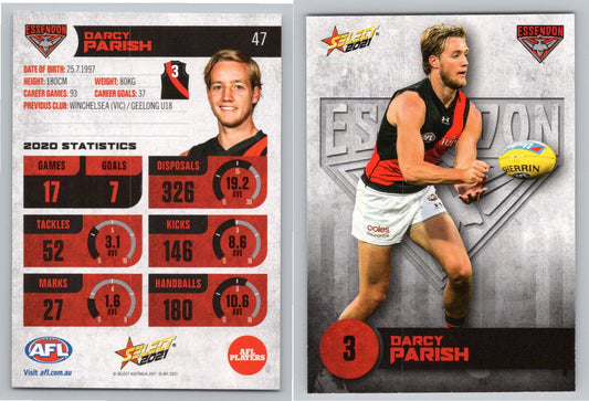 Card #  FS 47 D. PARISH AFL 2021 Footy Stars ESSENDON