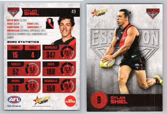 Card #  FS 49 D. SHIEL AFL 2021 Footy Stars ESSENDON