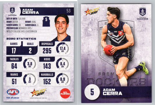 Card #  FS 53 A. CERRA AFL 2021 Footy Stars FREMANTLE DOCKERS