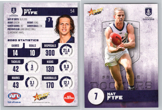 Card #  FS 54 N. FYFE AFL 2021 Footy Stars FREMANTLE DOCKERS