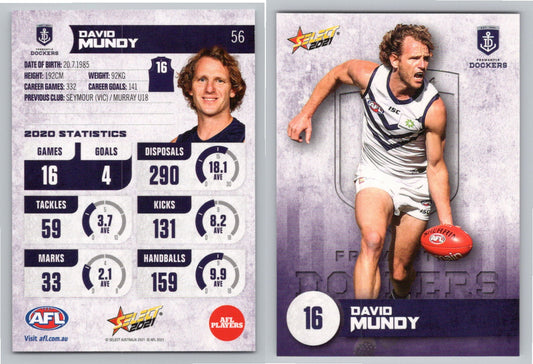 Card #  FS 56 D. MUNDY AFL 2021 Footy Stars FREMANTLE DOCKERS