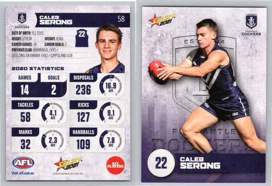 Card #  FS 58 C. SERONG AFL 2021 Footy Stars FREMANTLE DOCKERS