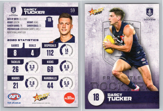 Card #  FS 59 D.TUCKER AFL 2021 Footy Stars FREMANTLE DOCKERS