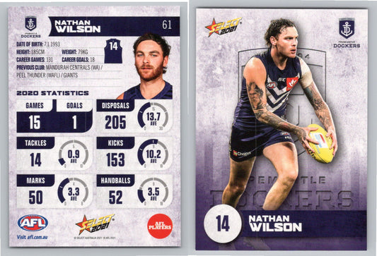 Card #  FS 61 N. WILSON AFL 2021 Footy Stars FREMANTLE DOCKERS