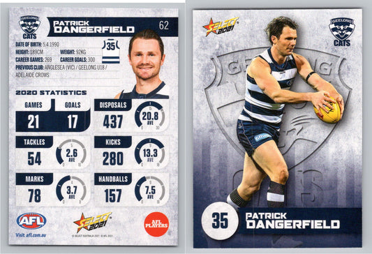 Card #  FS 62 P. DANGERFIELD AFL 2021 Footy Stars GEELONG CATS