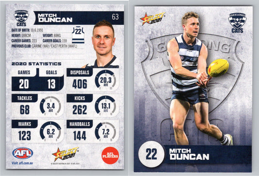 Card #  FS 63 M.DUNCAN AFL 2021 Footy Stars GEELONG CATS