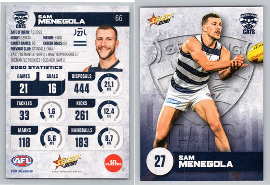 Card #  FS 66 S. MENEGOLA AFL 2021 Footy Stars GEELONG CATS