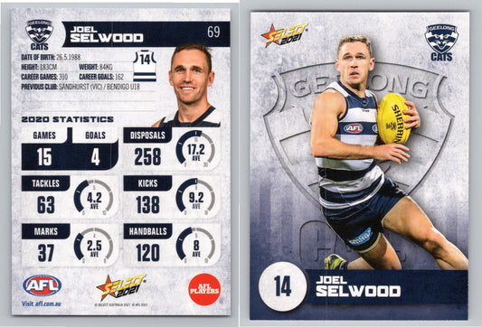 Card #  FS 69 J. SELWOOD AFL 2021 Footy Stars GEELONG CATS