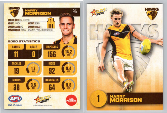 Card #  FS 96 H. MORRISON AFL 2021 Footy Stars HAWTHORN