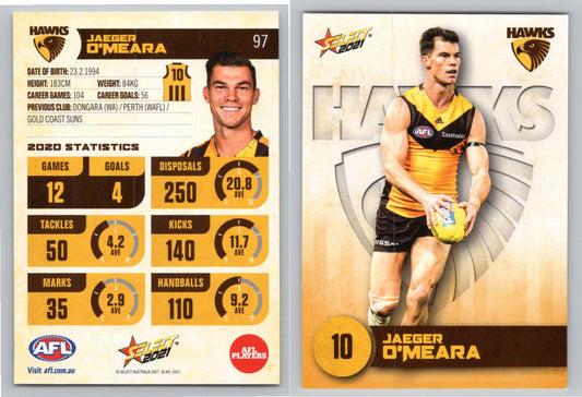 Card #  FS 97 J. O’MEARA AFL 2021 Footy Stars HAWTHORN